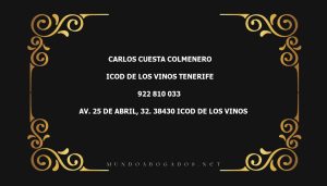 abogado Carlos Cuesta Colmenero en la localidad de ICOD DE LOS VINOS