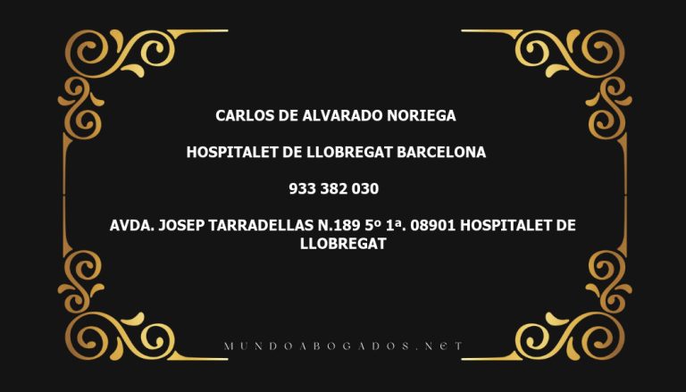 abogado Carlos De Alvarado Noriega en la localidad de Hospitalet de Llobregat