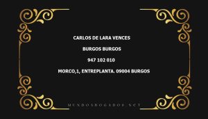 abogado Carlos De Lara Vences en la localidad de Burgos