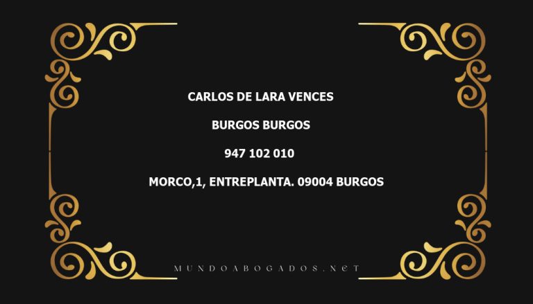 abogado Carlos De Lara Vences en la localidad de Burgos