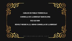 abogado Carlos De Pablo Torrecilla en la localidad de Cornella de Llobregat