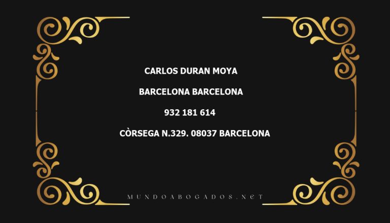 abogado Carlos Duran Moya en la localidad de Barcelona