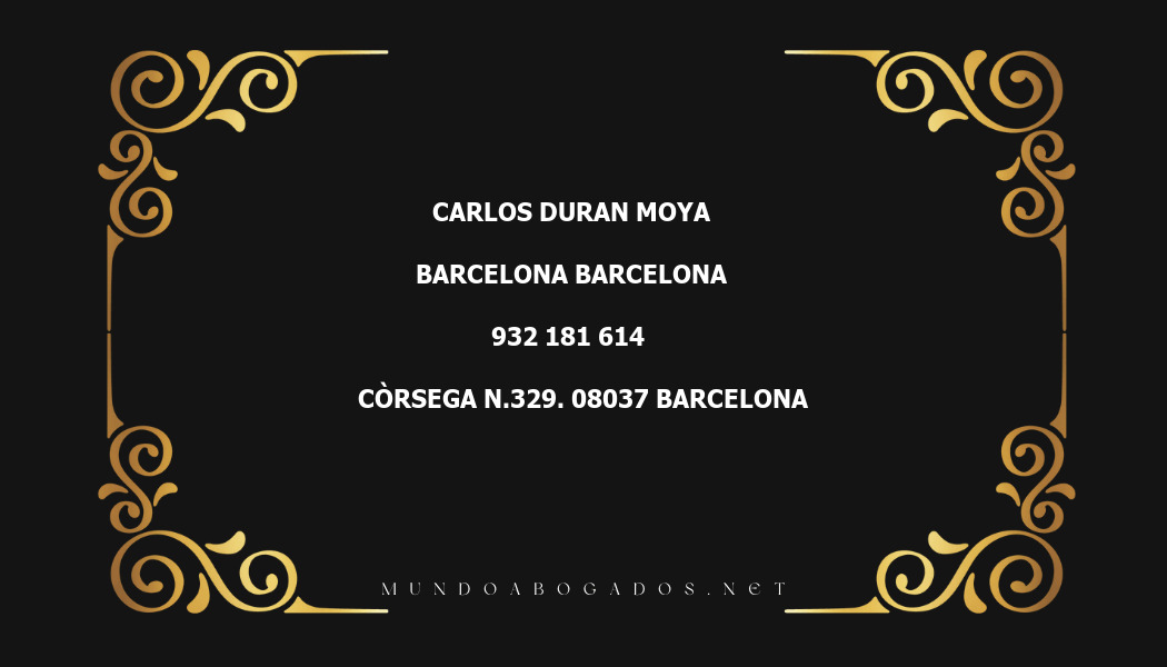 abogado Carlos Duran Moya en la localidad de Barcelona