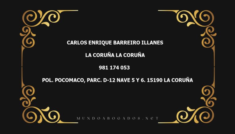 abogado Carlos Enrique Barreiro Illanes en la localidad de La Coruña