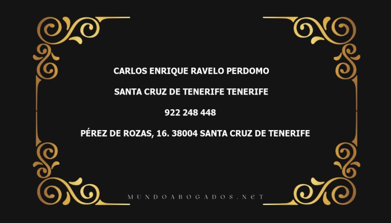 abogado Carlos Enrique Ravelo Perdomo en la localidad de Santa Cruz de Tenerife