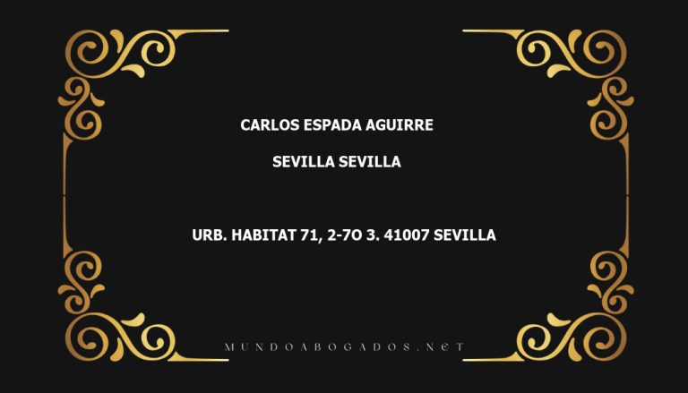 abogado Carlos Espada Aguirre en la localidad de Sevilla