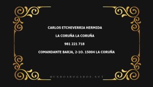 abogado Carlos Etcheverria Hermida en la localidad de La Coruña