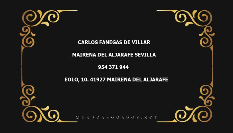 abogado Carlos Fanegas De Villar en la localidad de Mairena del Aljarafe