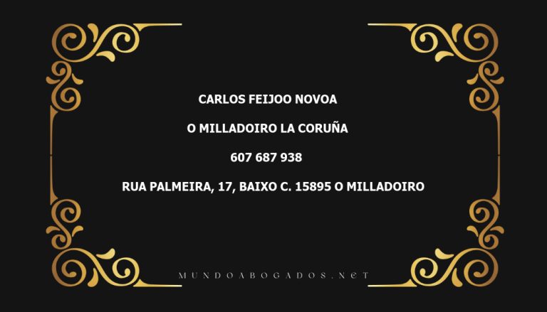 abogado Carlos Feijoo Novoa en la localidad de O Milladoiro