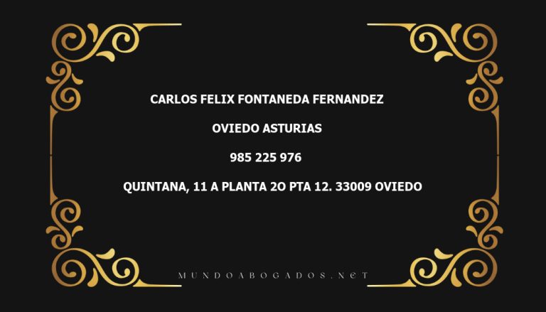 abogado Carlos Felix Fontaneda Fernandez en la localidad de Oviedo