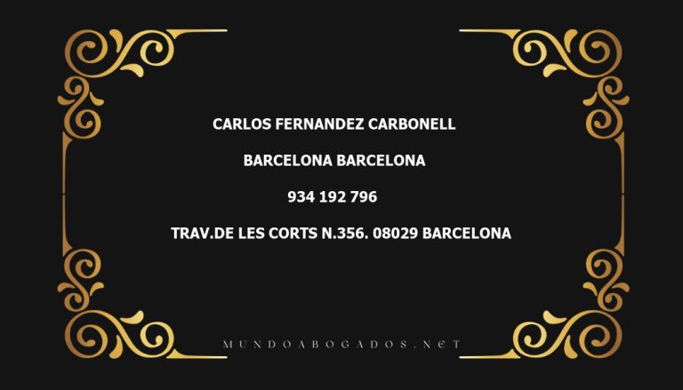 abogado Carlos Fernandez Carbonell en la localidad de Barcelona