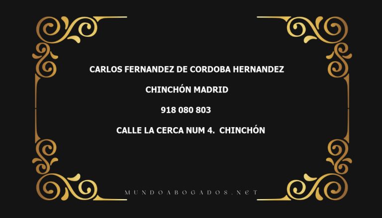 abogado Carlos Fernandez De Cordoba Hernandez en la localidad de Chinchón