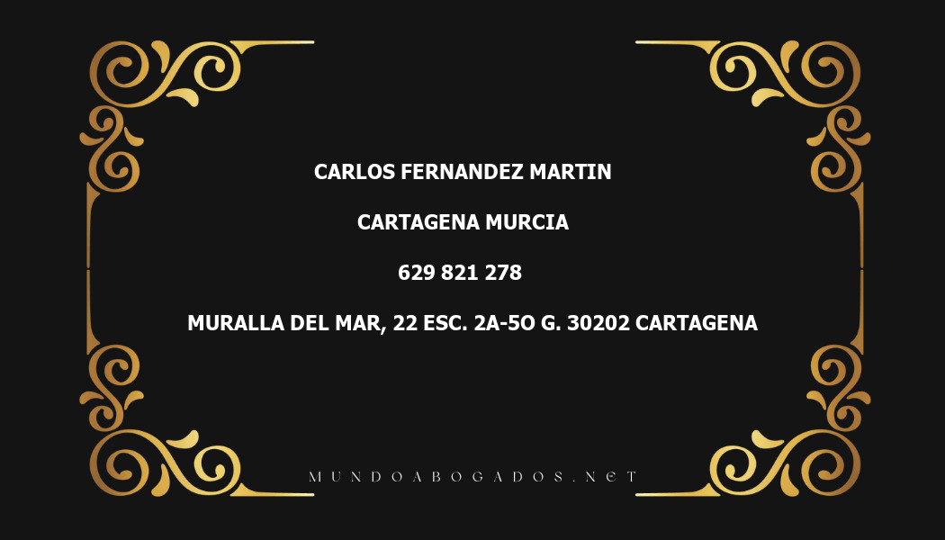 abogado Carlos Fernandez Martin en la localidad de Cartagena