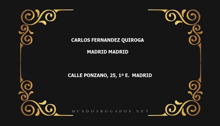 abogado Carlos Fernandez Quiroga en la localidad de Madrid