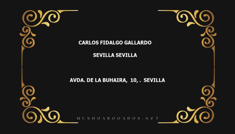 abogado Carlos Fidalgo Gallardo en la localidad de Sevilla