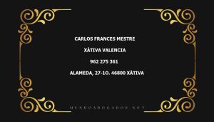 abogado Carlos Frances Mestre en la localidad de Xàtiva