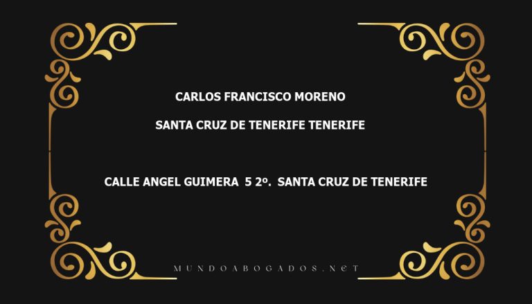 abogado Carlos Francisco Moreno en la localidad de Santa Cruz de Tenerife