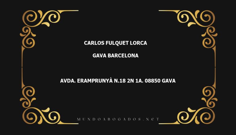 abogado Carlos Fulquet Lorca en la localidad de Gava