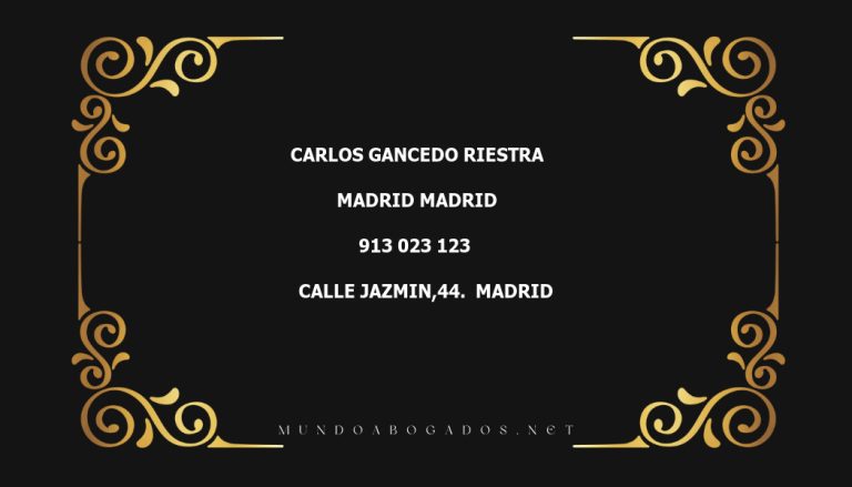 abogado Carlos Gancedo Riestra en la localidad de Madrid