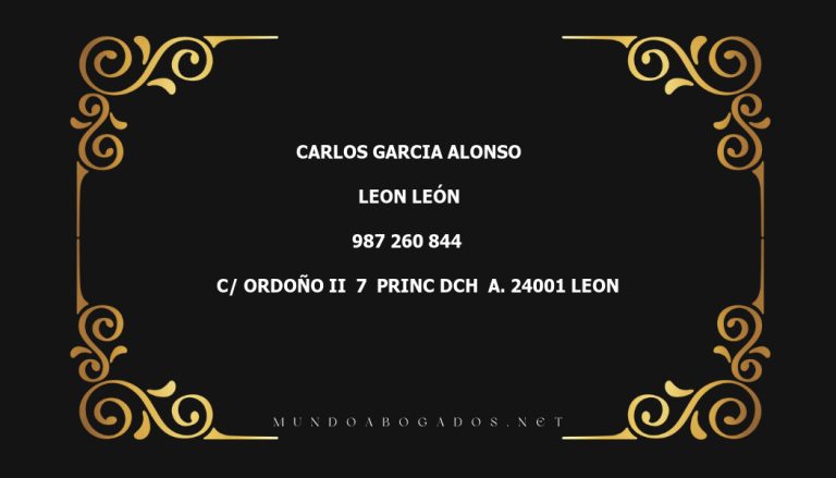 abogado Carlos Garcia Alonso en la localidad de Leon