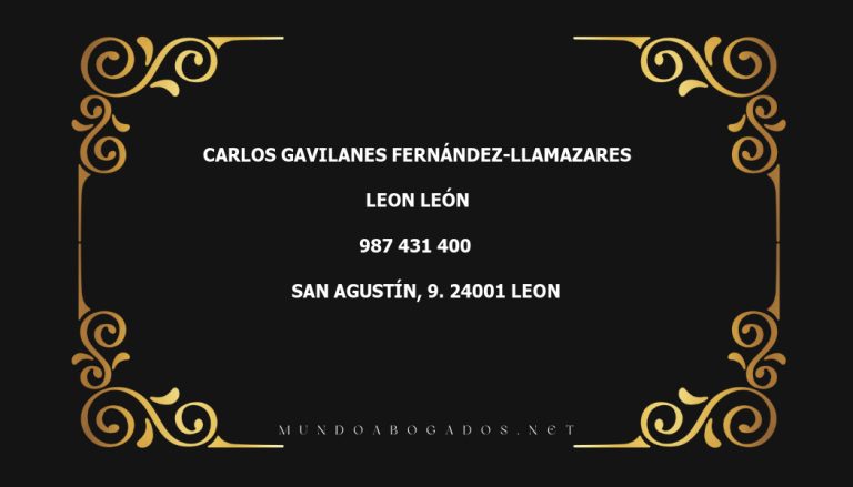 abogado Carlos Gavilanes Fernández-Llamazares en la localidad de Leon