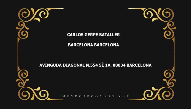 abogado Carlos Gerpe Bataller en la localidad de Barcelona