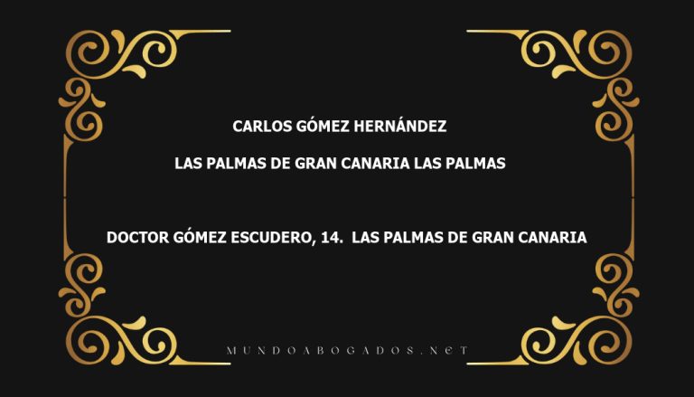 abogado Carlos Gómez Hernández en la localidad de Las Palmas de Gran Canaria