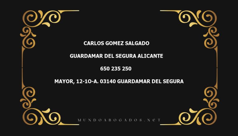 abogado Carlos Gomez Salgado en la localidad de Guardamar del Segura