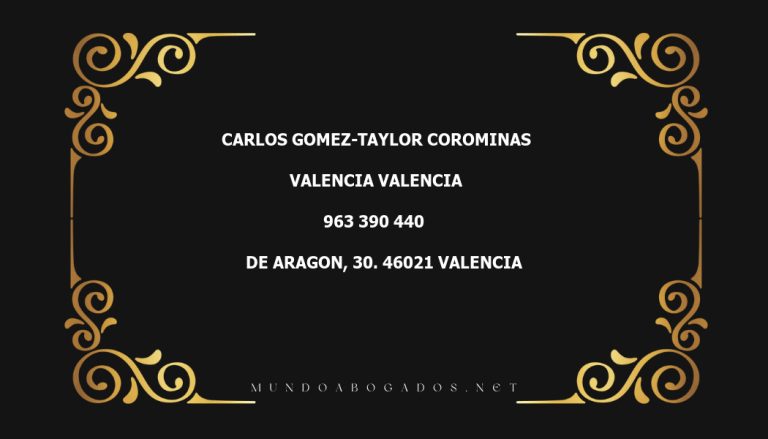 abogado Carlos Gomez-Taylor Corominas en la localidad de Valencia