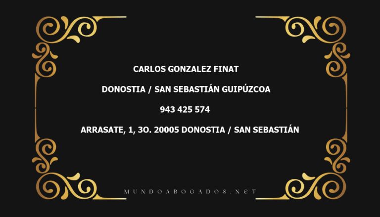 abogado Carlos Gonzalez Finat en la localidad de Donostia / San Sebastián