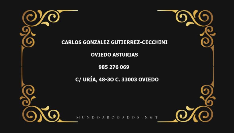 abogado Carlos Gonzalez Gutierrez-Cecchini en la localidad de Oviedo