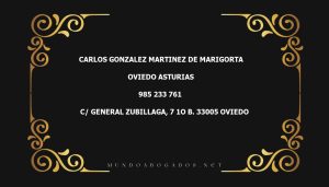 abogado Carlos Gonzalez Martinez De Marigorta en la localidad de Oviedo