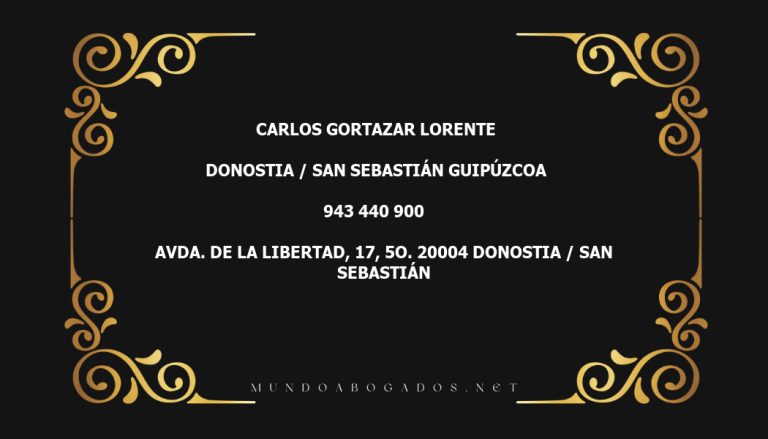 abogado Carlos Gortazar Lorente en la localidad de Donostia / San Sebastián