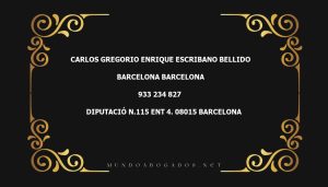 abogado Carlos Gregorio Enrique Escribano Bellido en la localidad de Barcelona