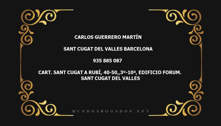 abogado Carlos Guerrero Martín en la localidad de Sant Cugat del Valles