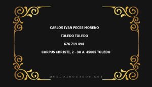 abogado Carlos Ivan Peces Moreno en la localidad de Toledo