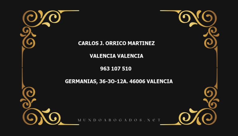 abogado Carlos J. Orrico Martinez en la localidad de Valencia