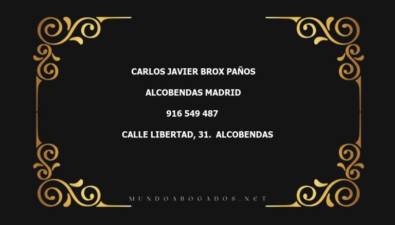 abogado Carlos Javier Brox Paños en la localidad de Alcobendas