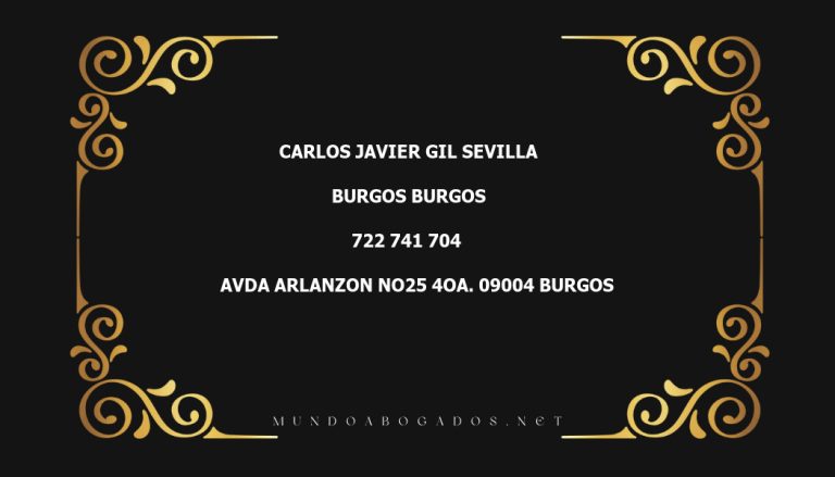 abogado Carlos Javier Gil Sevilla en la localidad de Burgos