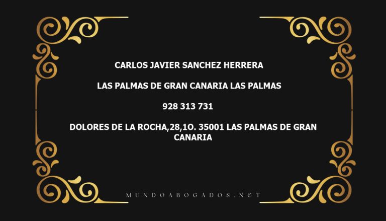 abogado Carlos Javier Sanchez Herrera en la localidad de Las Palmas de Gran Canaria