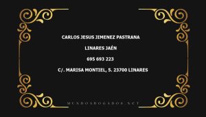 abogado Carlos Jesus Jimenez Pastrana en la localidad de Linares