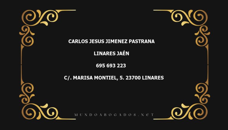 abogado Carlos Jesus Jimenez Pastrana en la localidad de Linares