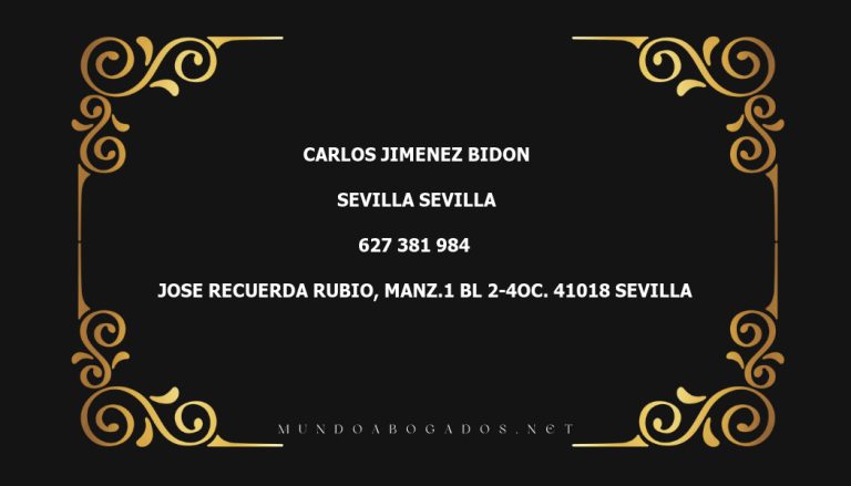 abogado Carlos Jimenez Bidon en la localidad de Sevilla