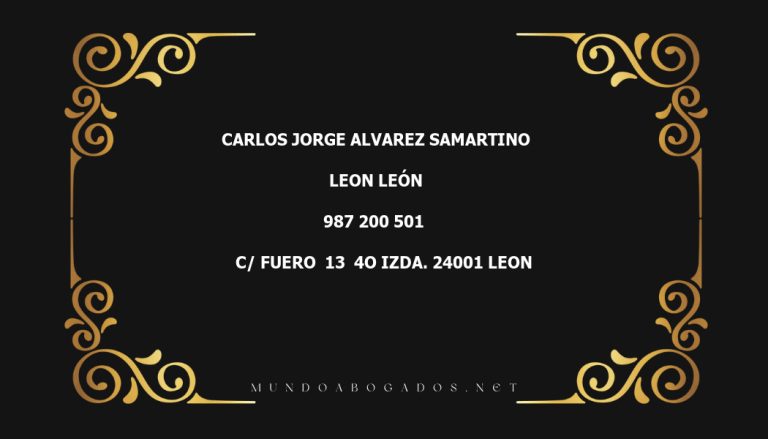 abogado Carlos Jorge Alvarez Samartino en la localidad de Leon