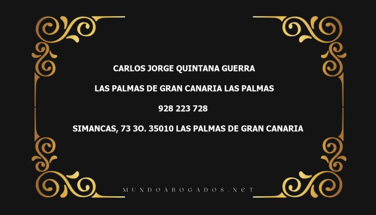 abogado Carlos Jorge Quintana Guerra en la localidad de Las Palmas de Gran Canaria