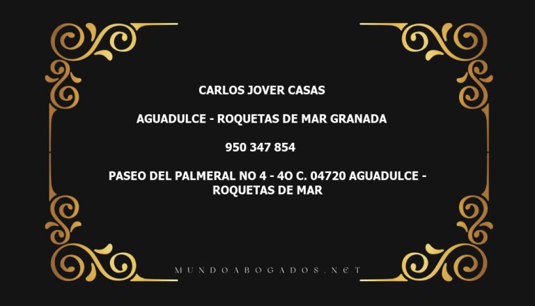 abogado Carlos Jover Casas en la localidad de Aguadulce - Roquetas de mar