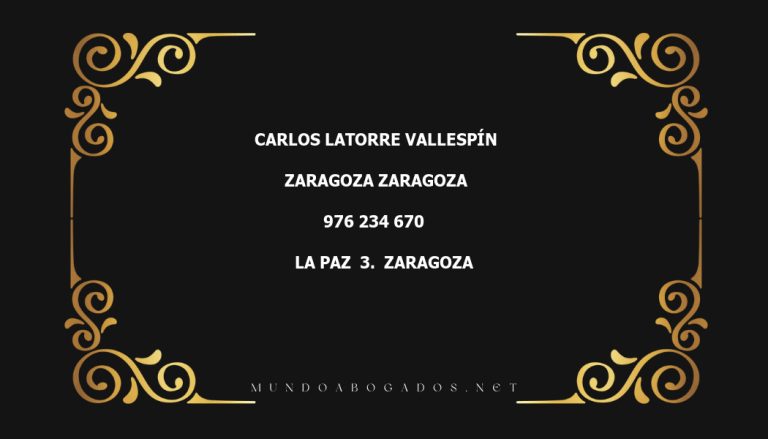 abogado Carlos Latorre Vallespín en la localidad de Zaragoza