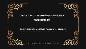 abogado Carlos Lopez De Carrizosa Mora-Figueroa en la localidad de Madrid