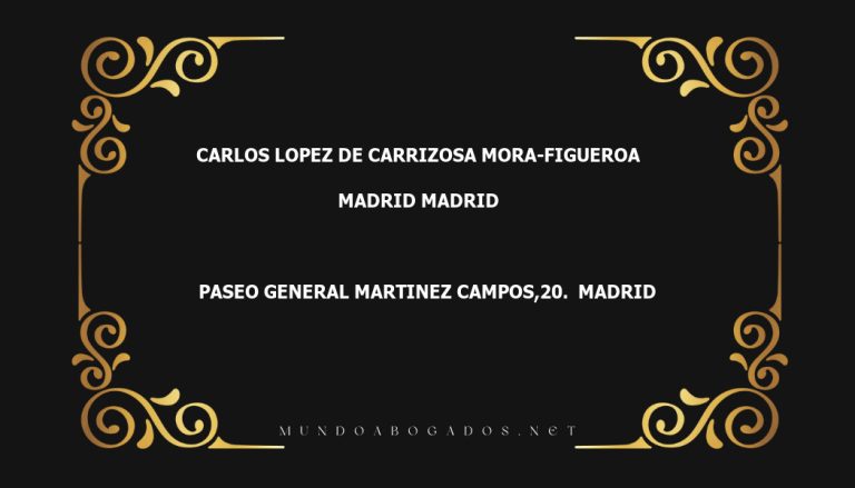 abogado Carlos Lopez De Carrizosa Mora-Figueroa en la localidad de Madrid