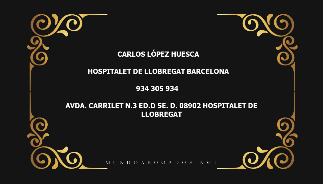 abogado Carlos López Huesca en la localidad de Hospitalet de Llobregat